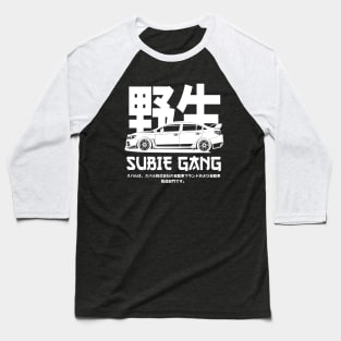 Subie gang white print Baseball T-Shirt